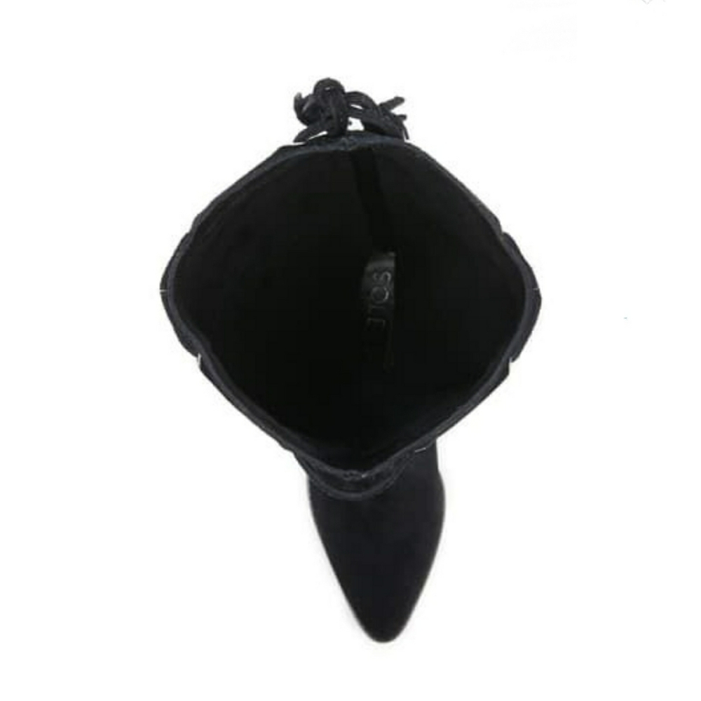 Chic Tasseled Sole Society Black Suede Boots - Picture 5 of 8